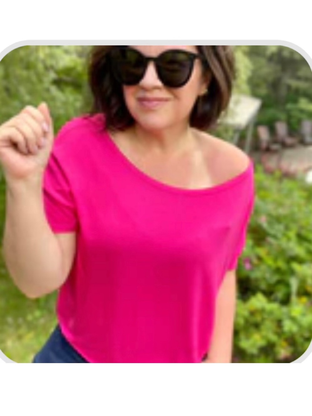 EUC Hot Pink OS Kyra Bamboo Tee in Hot Pink